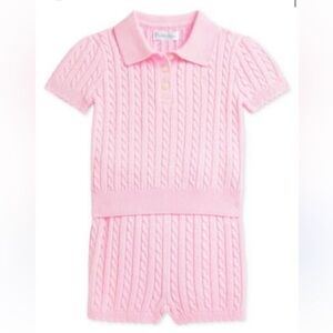 Ralph Lauren Light Pink Kids Cable Knit set